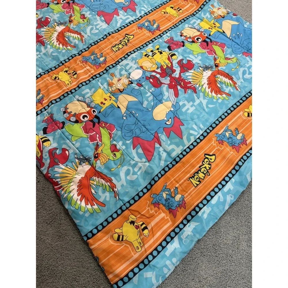 Vintage 1998 Pokemon Bed Comforter Blanket Nintendo Rare Video Game Twin Size